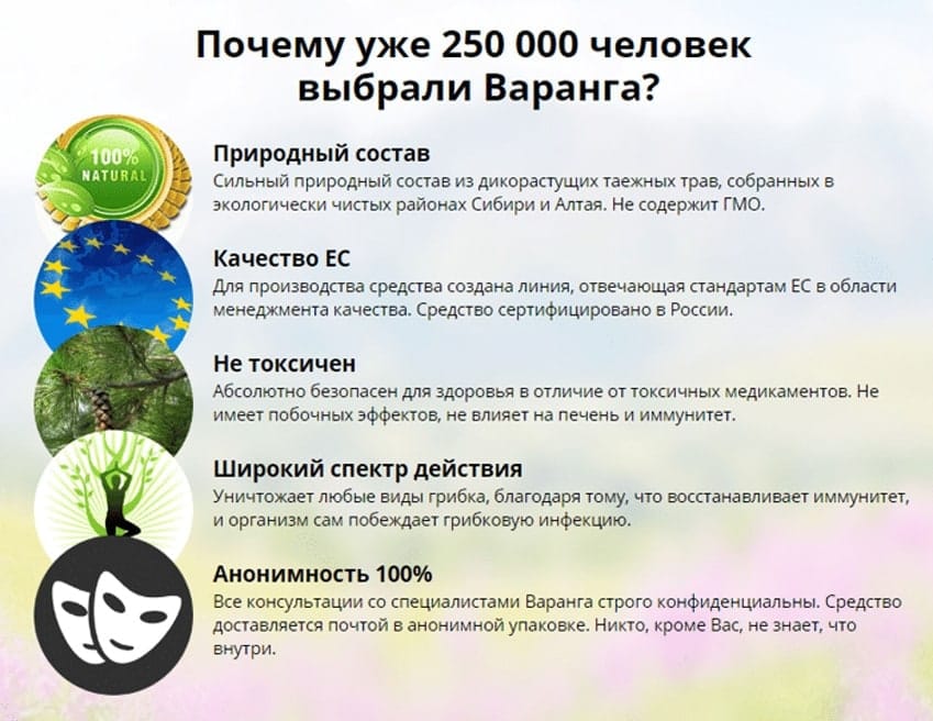 Варанга мазь от грибка ногтей