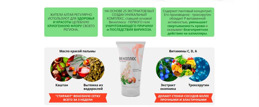 Веноплюс гель для профилактики варикоза