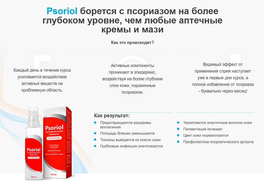 Псориол спрей от псориаза