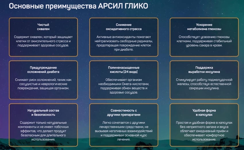 Arseal Glyco капсулы при диабете